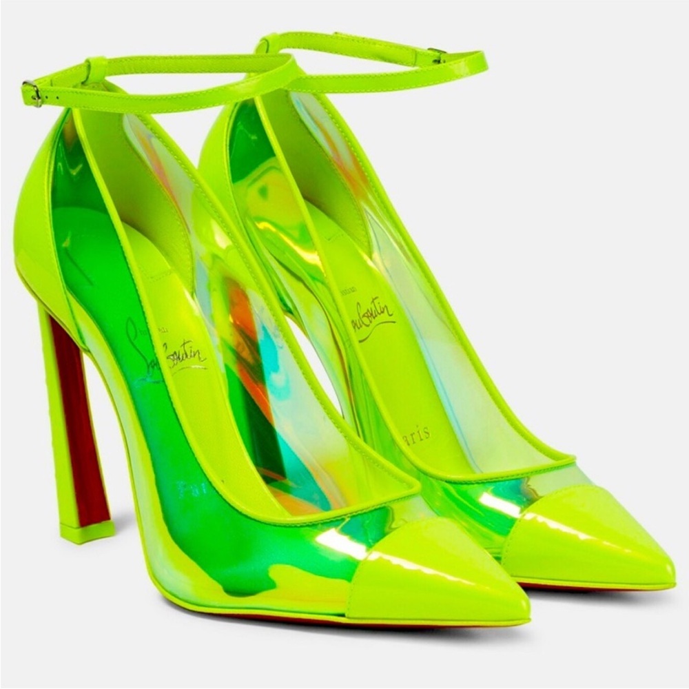 BRAND NEW NEON LEATHER/ PVC LOUBOUTINS